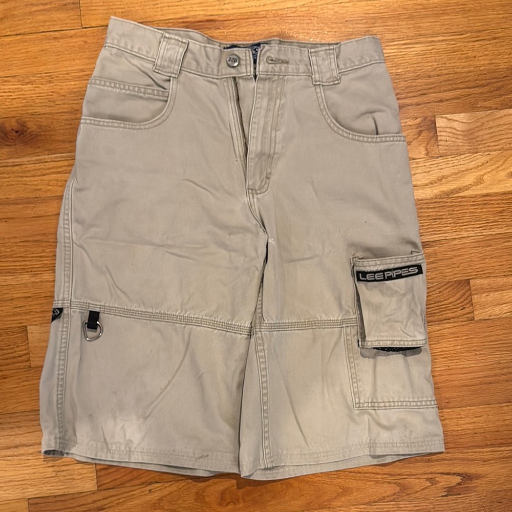 VINTAGE Lee Pipes Tan Cargo Shorts Relaxed Fit, Sz L